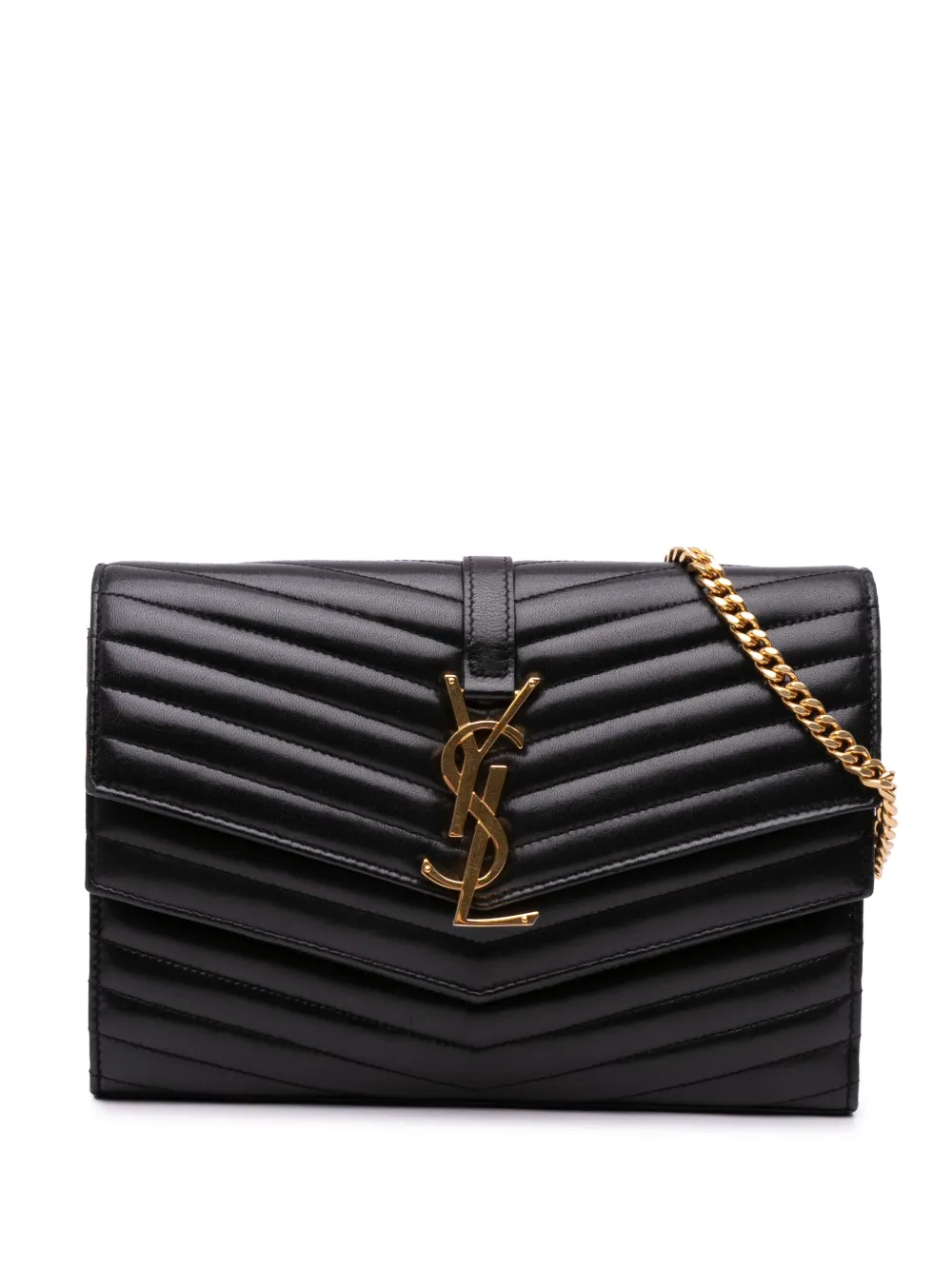 2018 Lambskin Chevron Monogram Sulpice Chain Wallet crossbody bag