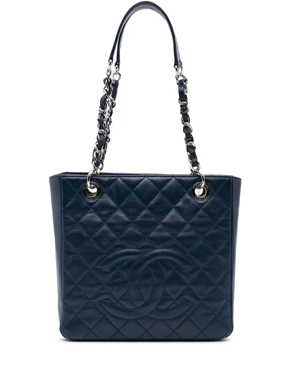 CHANEL Pre-Owned 2011 キャビア プチ ショッピング トートバッグ - ブルー CHANEL Pre-Owned 2011 キャビア プチ ショッピング トートバッグ - ブルー