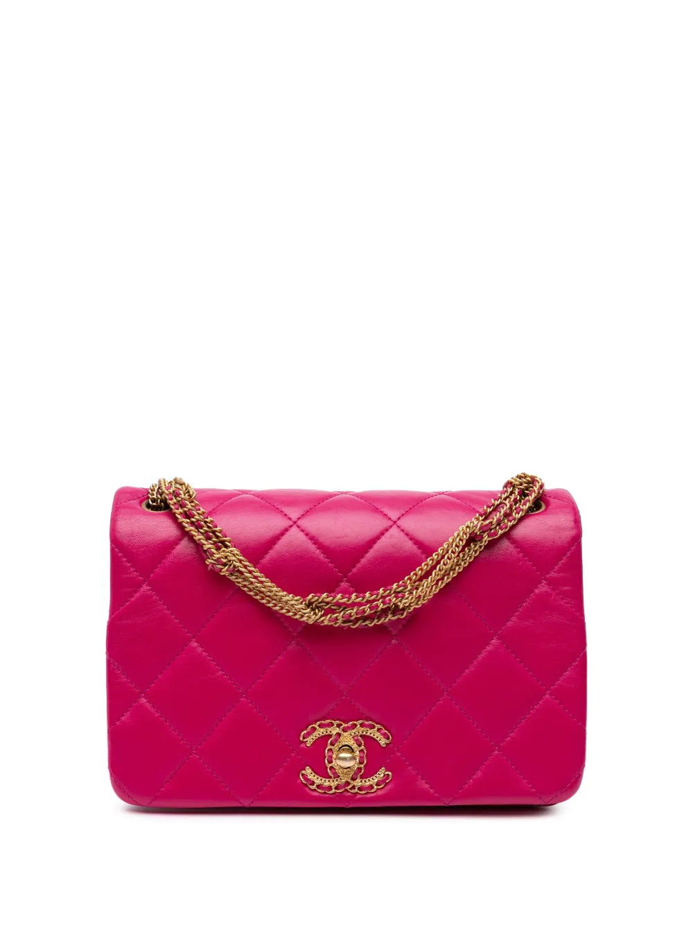 CHANEL Pre-Owned 2021-2024 スモール マトラッセ ラムスキン オン アンド オン チェーン フラップ CHANEL Pre-Owned 2021-2024 スモール マトラッセ ラムスキン オン アンド オン チェーン フラップ