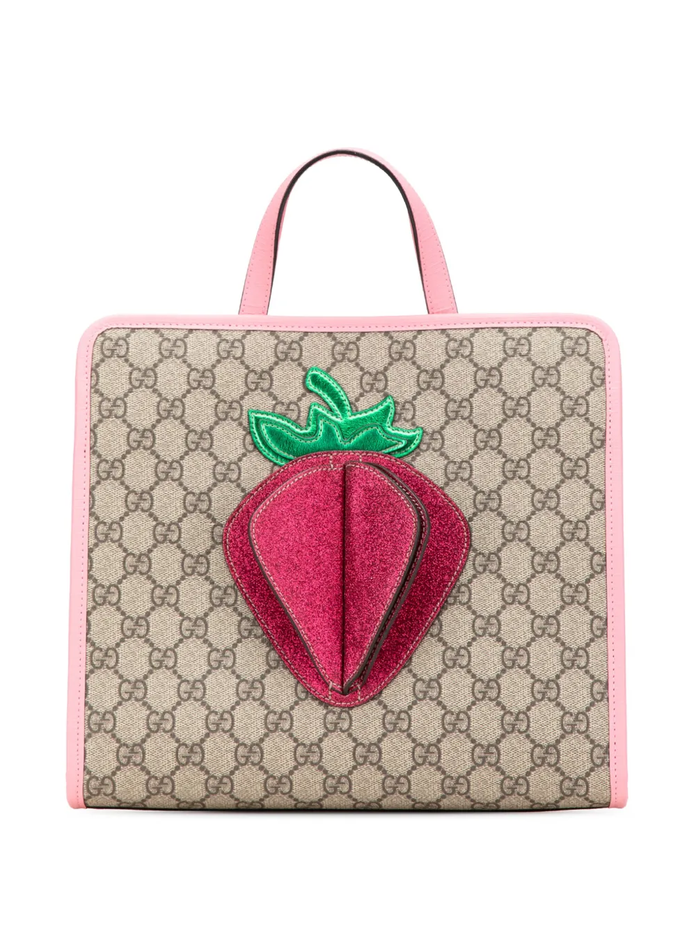 Gucci Pre-Owned 2000-2015 GGスプリーム キッズ ストロベリーハンドバッグ - ブラウン Gucci Pre-Owned 2000-2015 GGスプリーム キッズ ストロベリーハンドバッグ - ブラウン