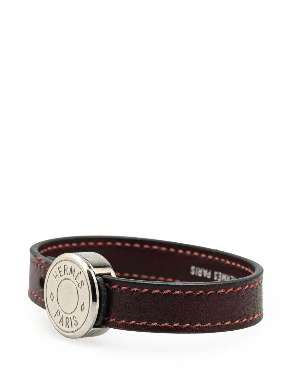 Hermès Pre-Owned 2005 Leather Clou de Selle Bracelet costume bracelet | Image 2