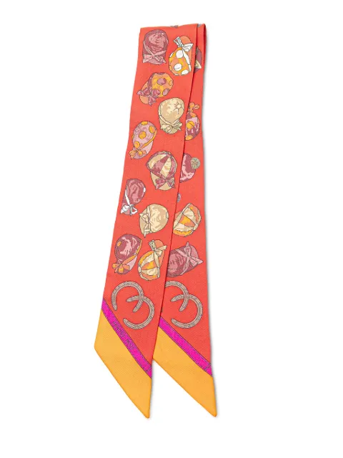Hermès Pre-Owned 20th Century Jockey Equestrian Hat Silk Twilly Scarf scarves