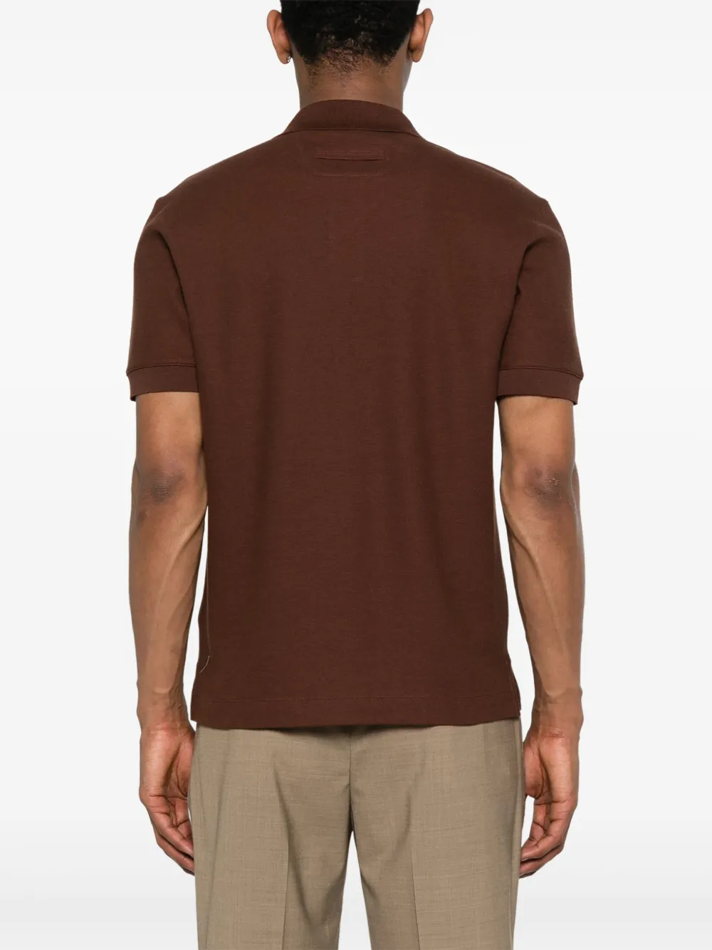 Zegna T-shirt met polokraag Bruin