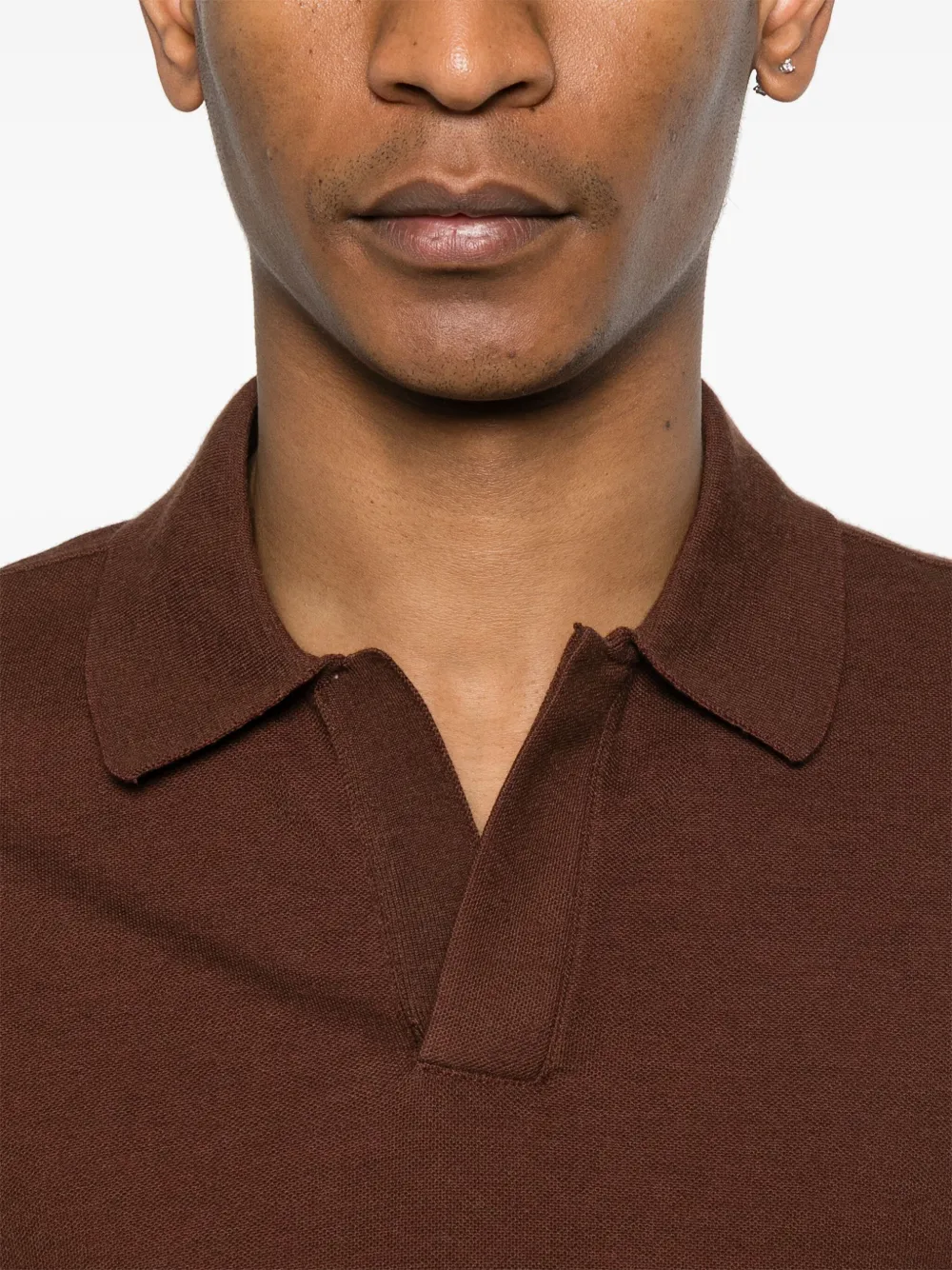 Zegna T-shirt met polokraag Bruin