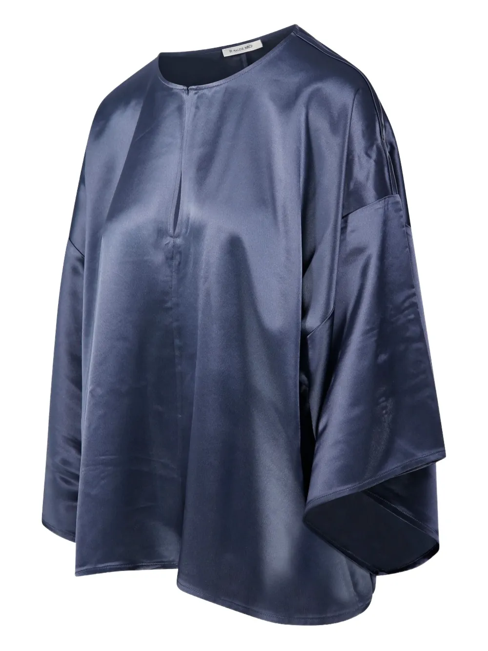 Shop By Malene Birger Cicie Satin-effect Oversized Top In Blue