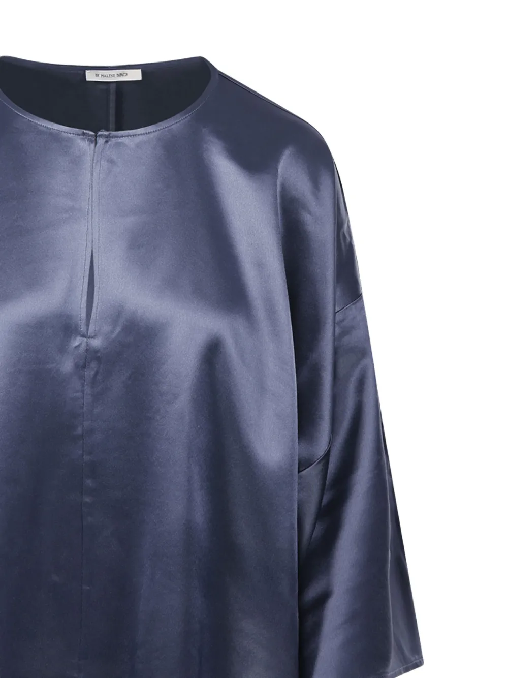 Shop By Malene Birger Cicie Satin-effect Oversized Top In Blue
