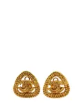 CHANEL Pre-Owned 1980-1990 Gold Plated CC Clip on Earrings costume earrings
