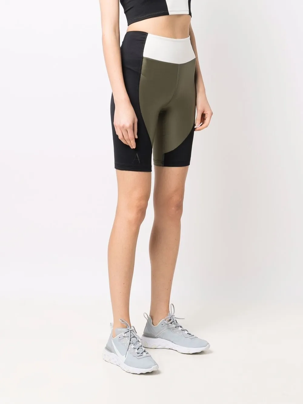Jordan x Aleali May bikershorts met vlakken Groen