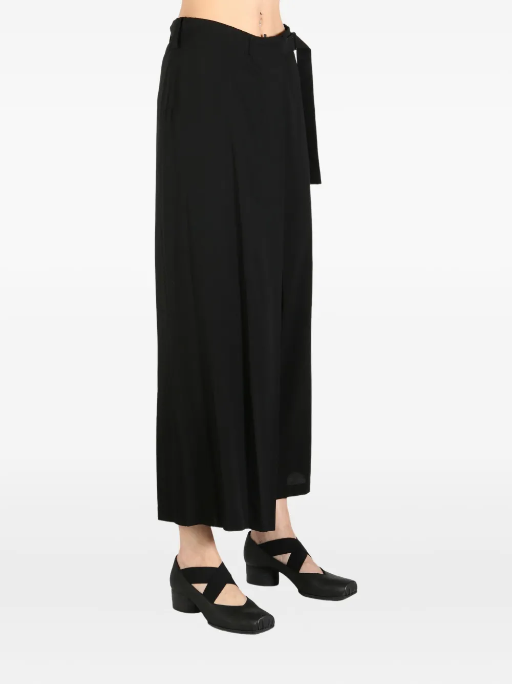 Yohji Yamamoto wrap-design trousers Zwart