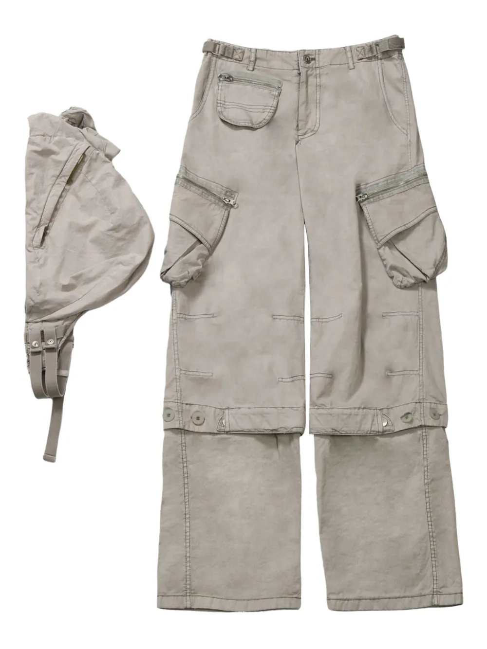 Hyein Seo cotton cargo pants - グレー Hyein Seo cotton cargo pants - グレー