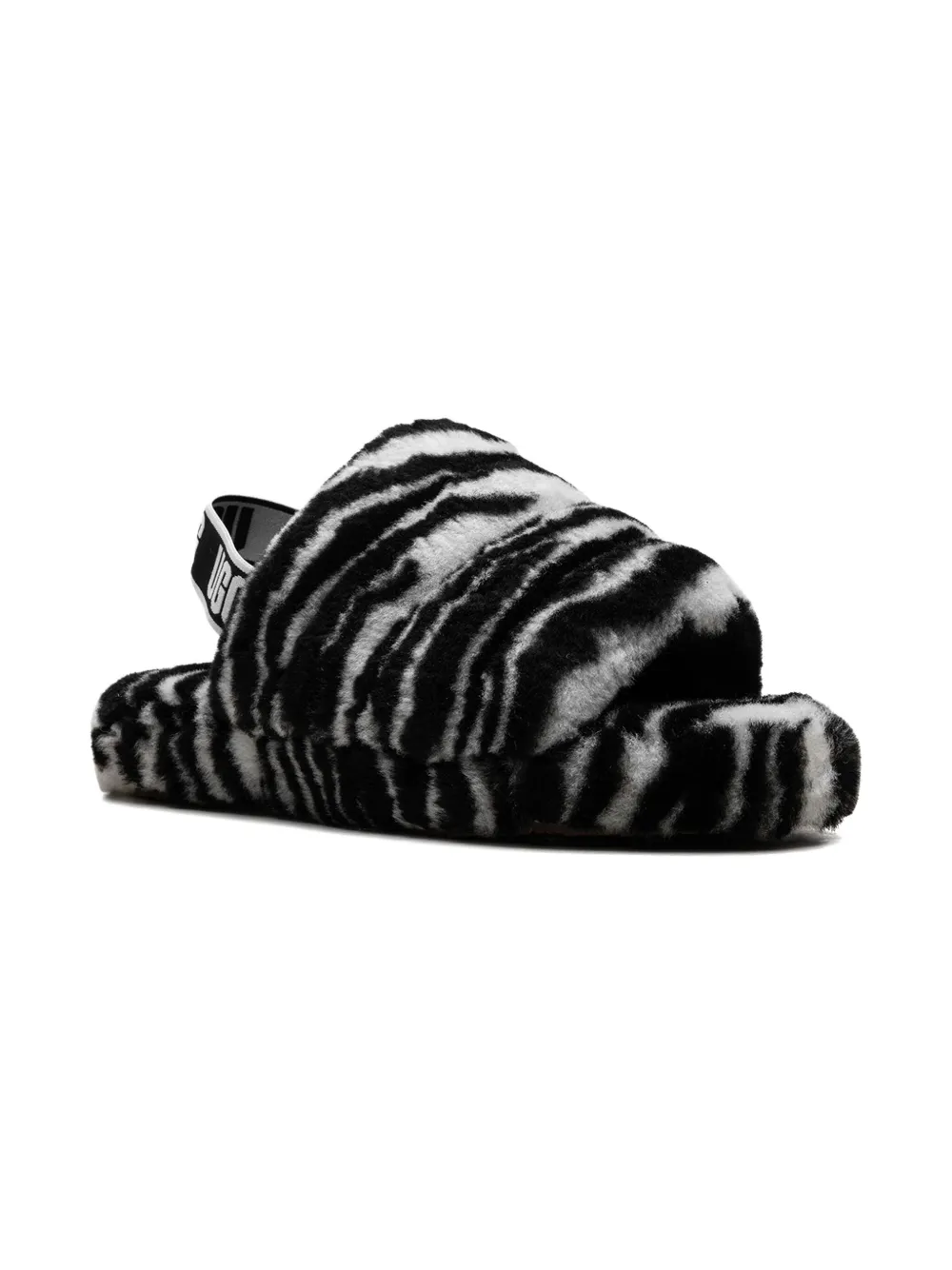 UGG Kids Fluff Yeah Slide "Zebra" slides | Black | Image 1