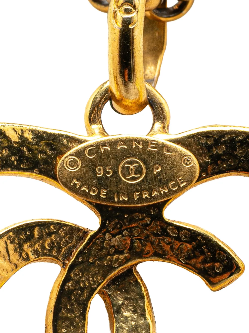 CHANEL Pre-Owned 1995 Gold Plated CC Heart Pendant Necklace costume necklace | Image 2