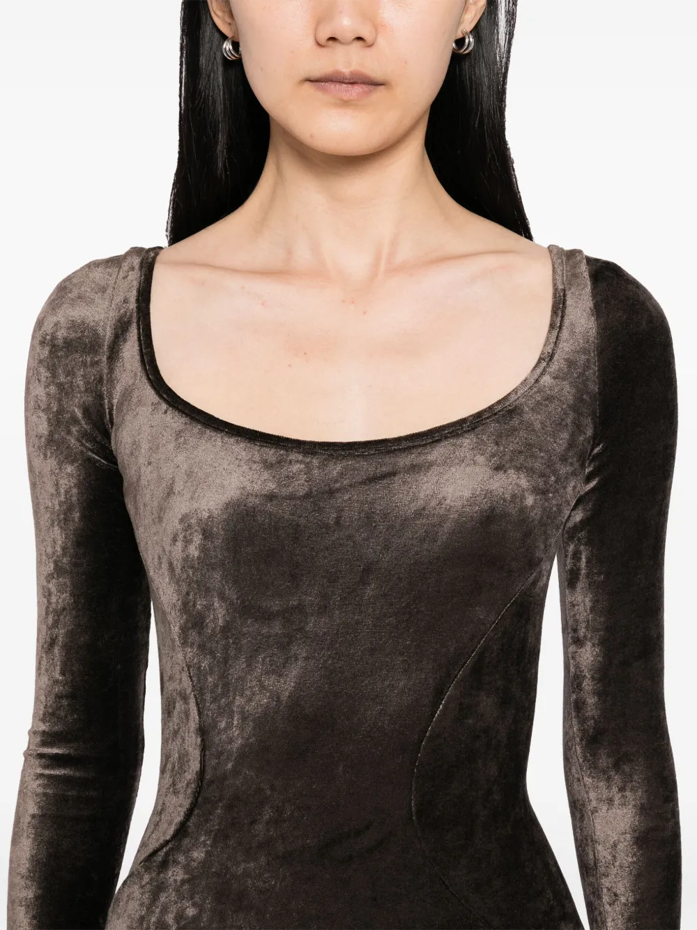 Rick Owens Lilies Jurk met lange mouwen Bruin