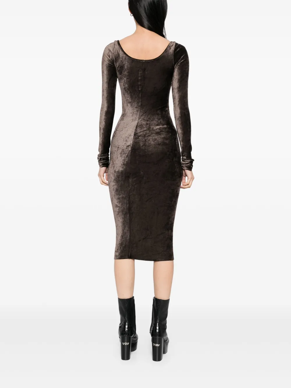 Rick Owens Lilies Jurk met lange mouwen Bruin