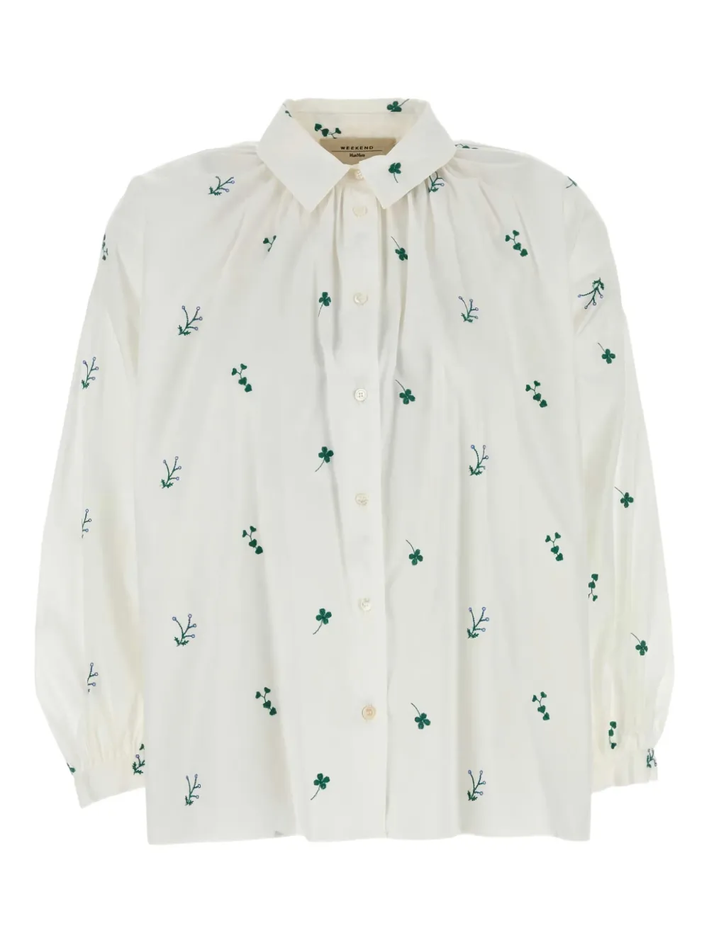 Weekend Max Mara Gilly blouse met geborduurde bloemen Wit