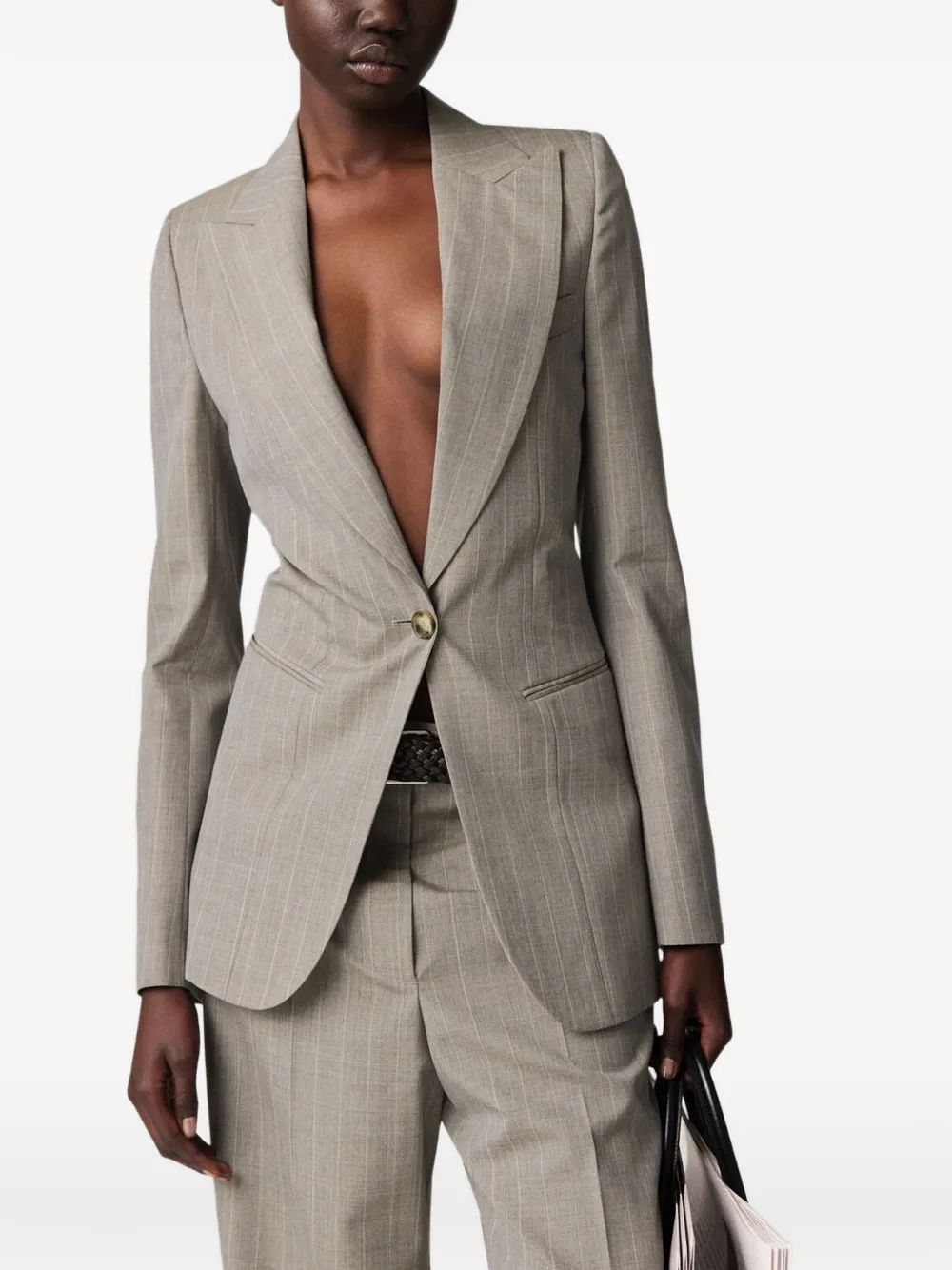 Stella McCartney Gestreepte blazer Beige
