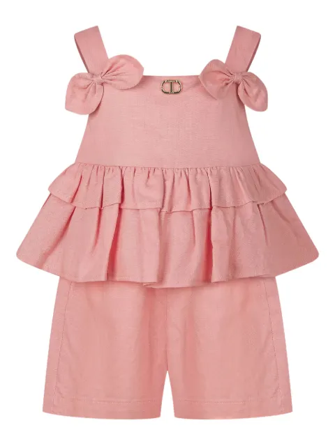 TWINSET Kids ruffled peplum top and shorts set