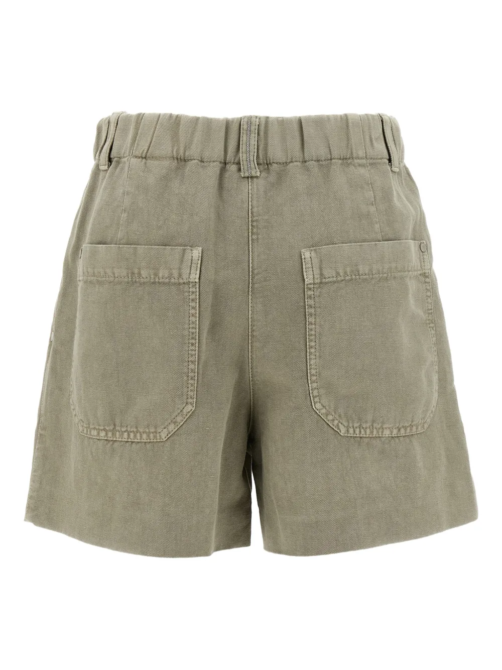 Brunello Cucinelli Linen Cotton Shorts Bermuda And Short Green In Green