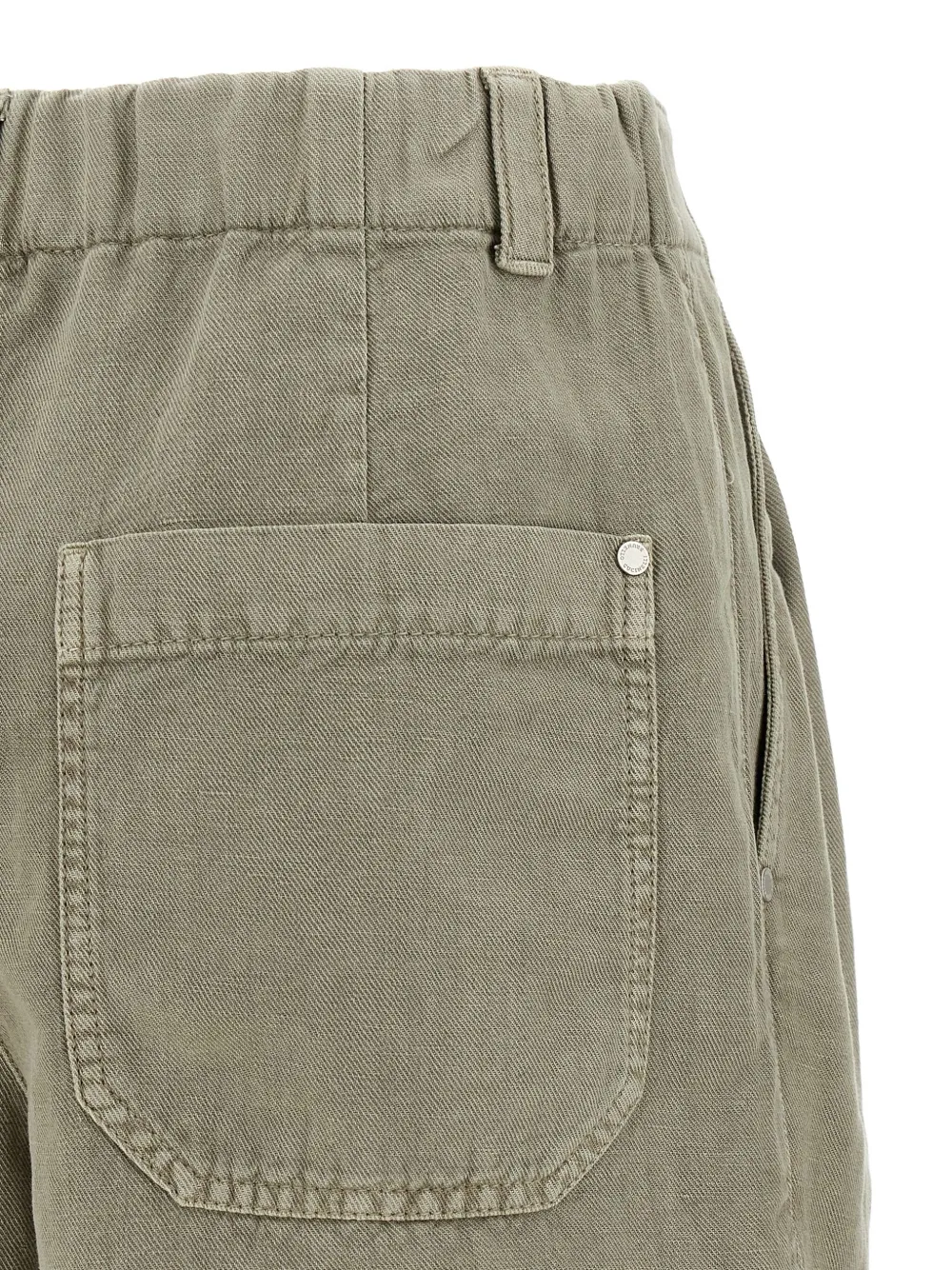 Brunello Cucinelli Linen Cotton Shorts Bermuda And Short Green In Green