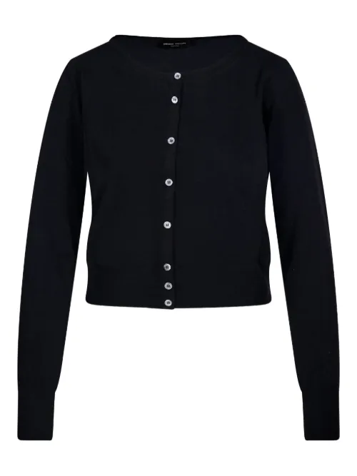 Cardigan en maille fine nervuré - Roberto Collina - Modalova