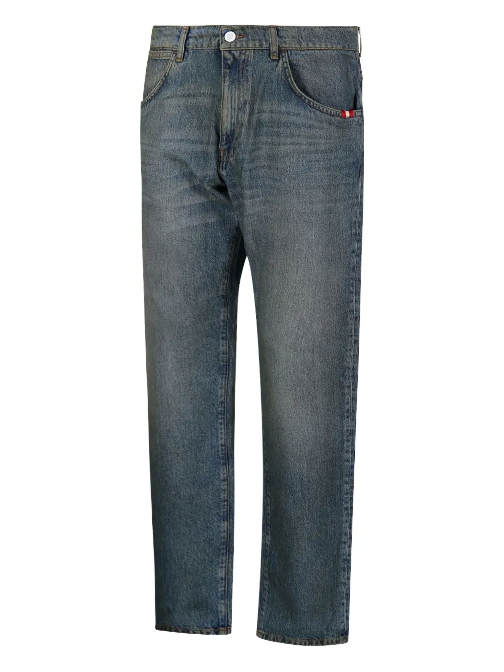 AMISH Katoenen straight jeans Blauw