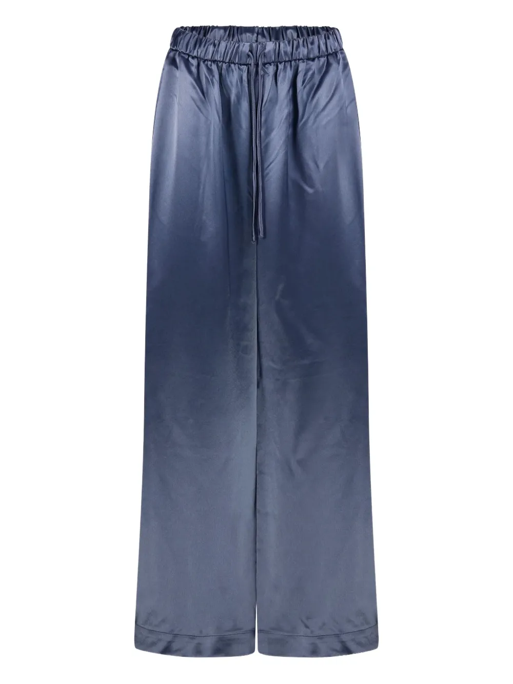 By Malene Birger Clorella satijnen broek met wijde pijpen Blauw