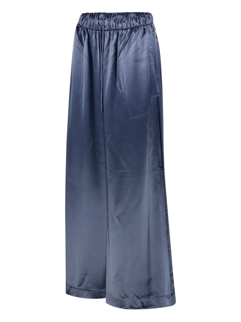 By Malene Birger Clorella satijnen broek met wijde pijpen Blauw