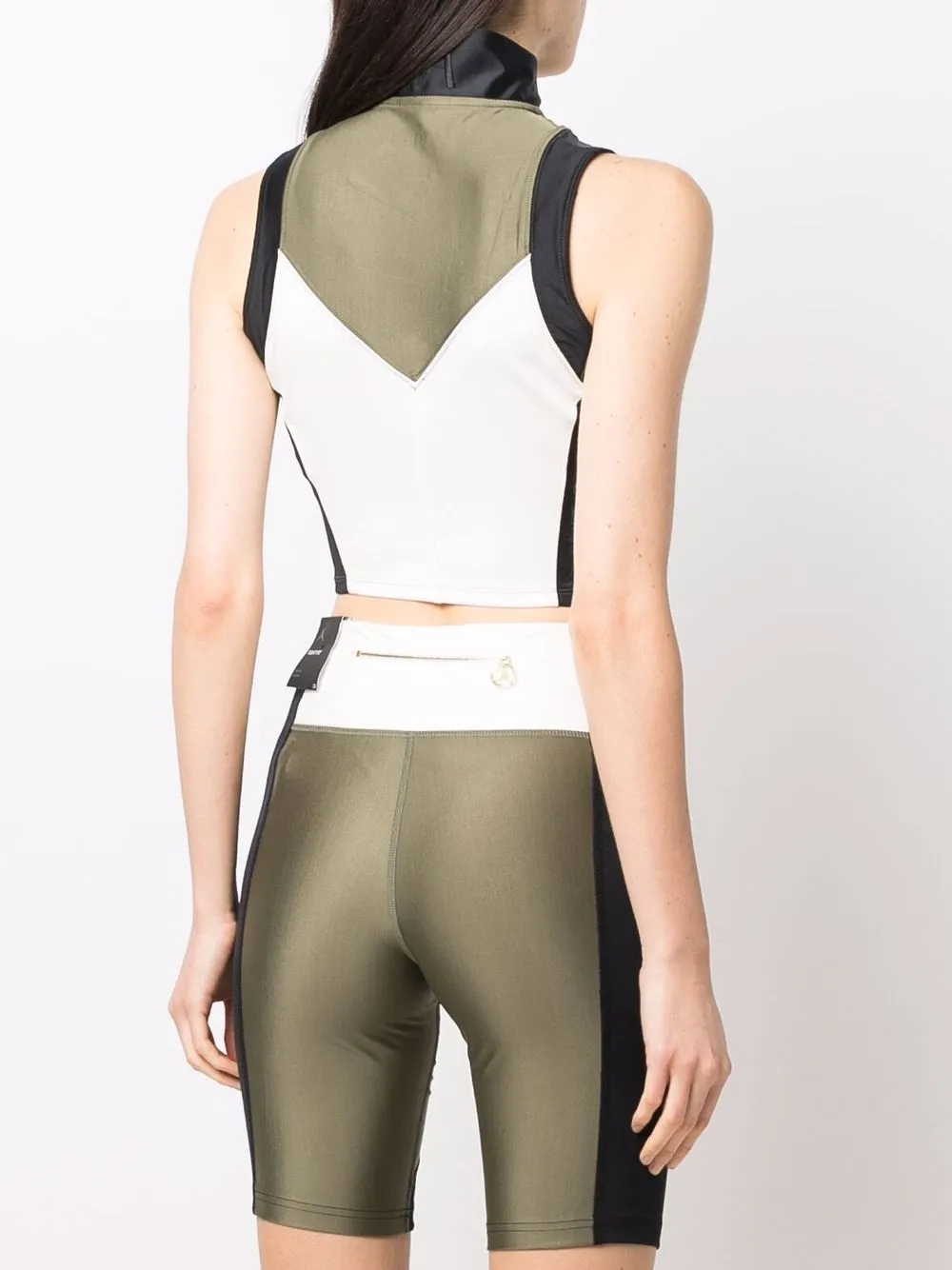 Jordan x Aleali May cropped top met vlakken Groen