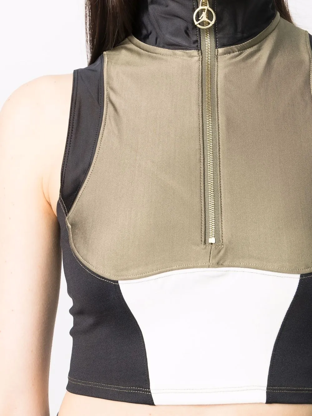 Jordan x Aleali May cropped top met vlakken Groen