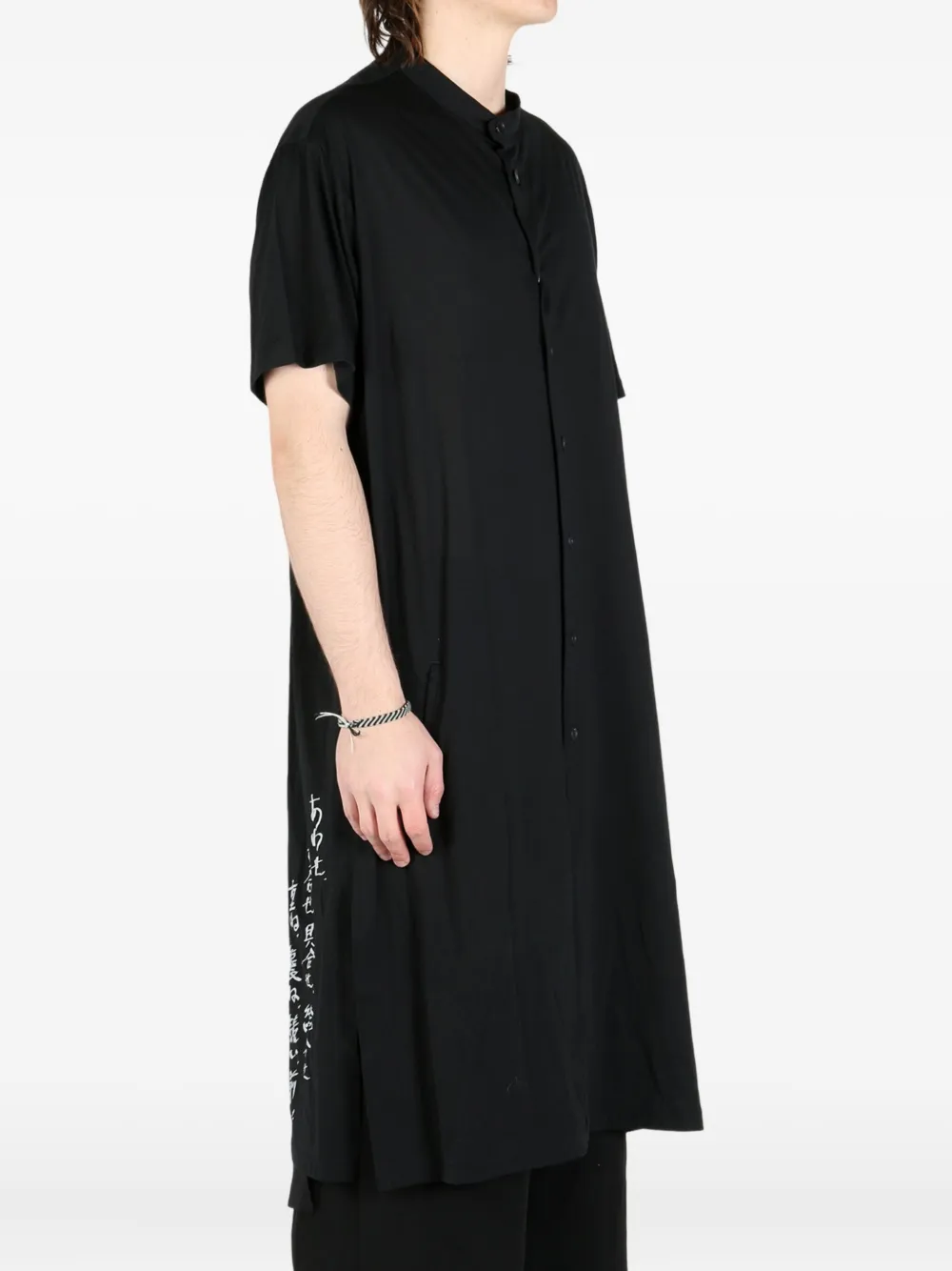 Shop Yohji Yamamoto Printed Jersey Shirt In 黑色