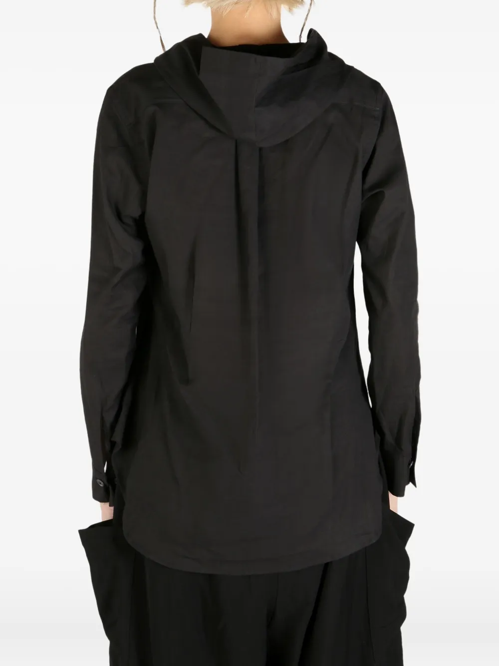 Yohji Yamamoto cotton hoodie Zwart