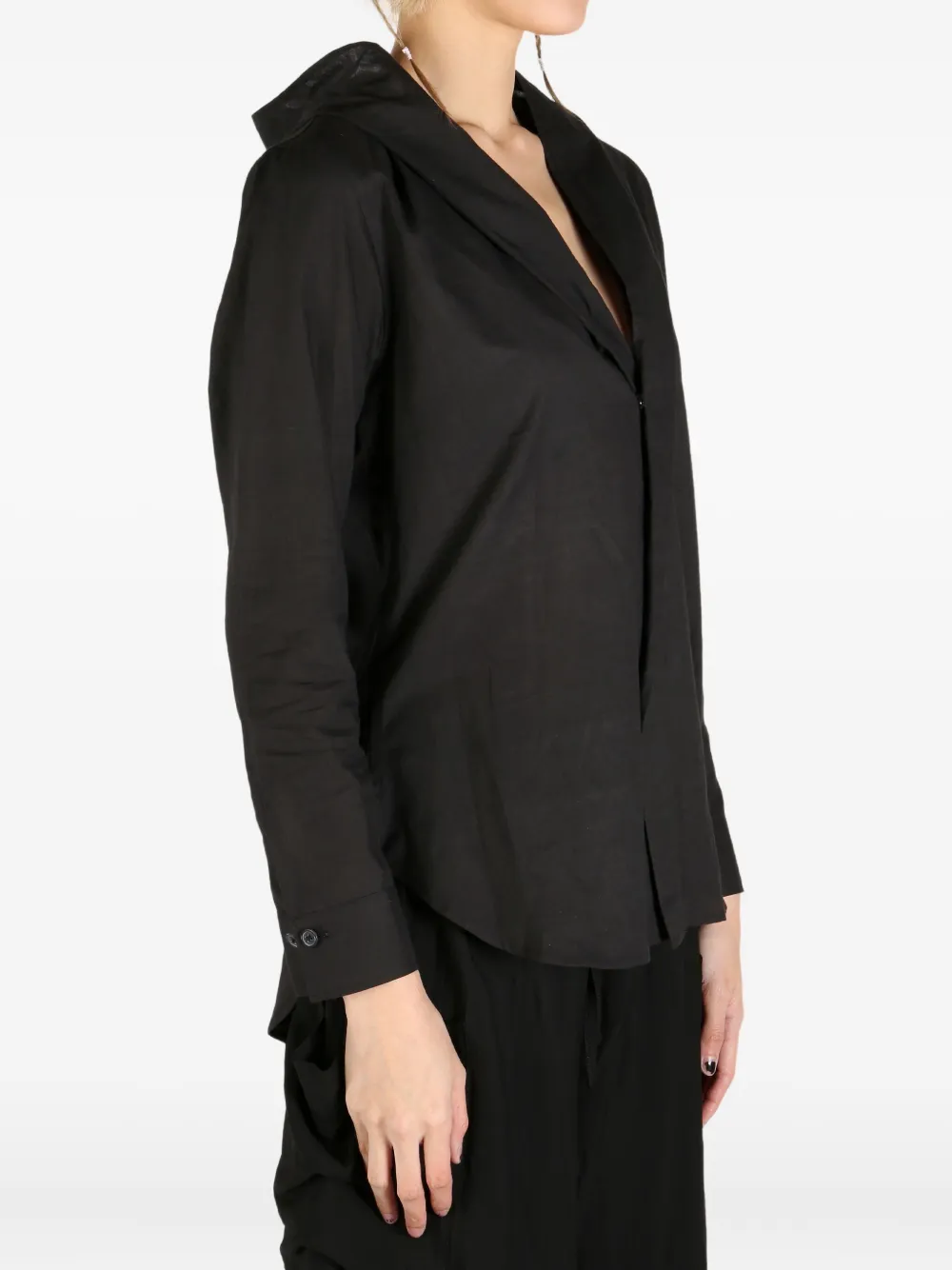 Yohji Yamamoto cotton hoodie Zwart