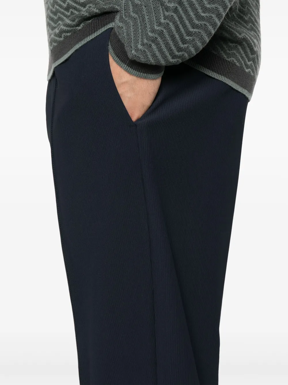 Emporio Armani Geribbelde broek Blauw