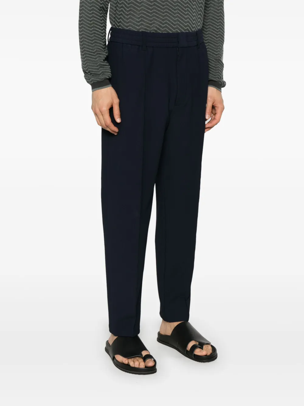 Emporio Armani Geribbelde broek Blauw