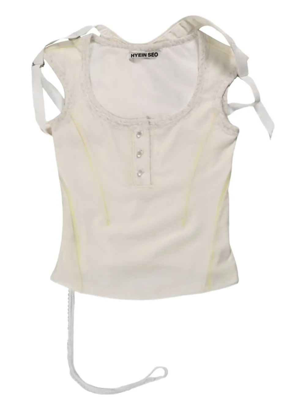 Hyein Seo cotton-blend top - ホワイト Hyein Seo cotton-blend top - ホワイト