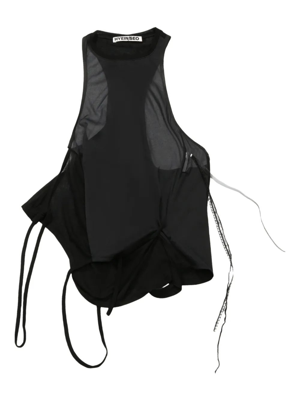 Hyein Seo semi-sheer top | negro | Image 1