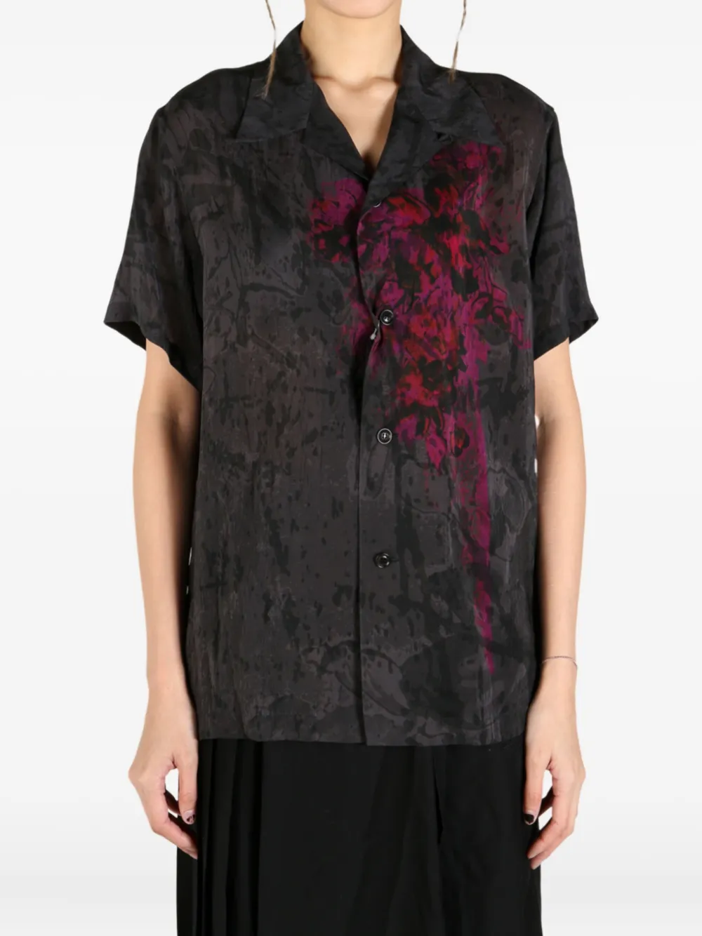 Y's abstract-print shirt Grijs