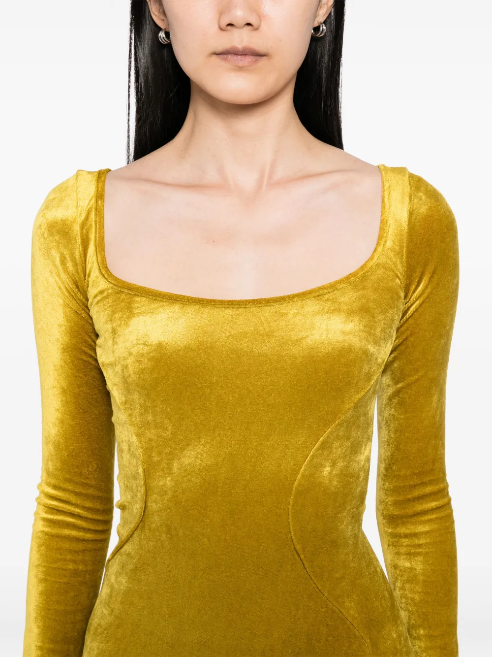 Rick Owens Lilies Jurk met lange mouwen Geel