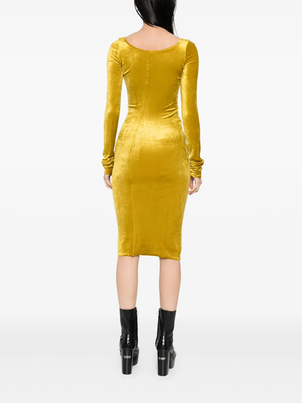Rick Owens Lilies Jurk met lange mouwen Geel
