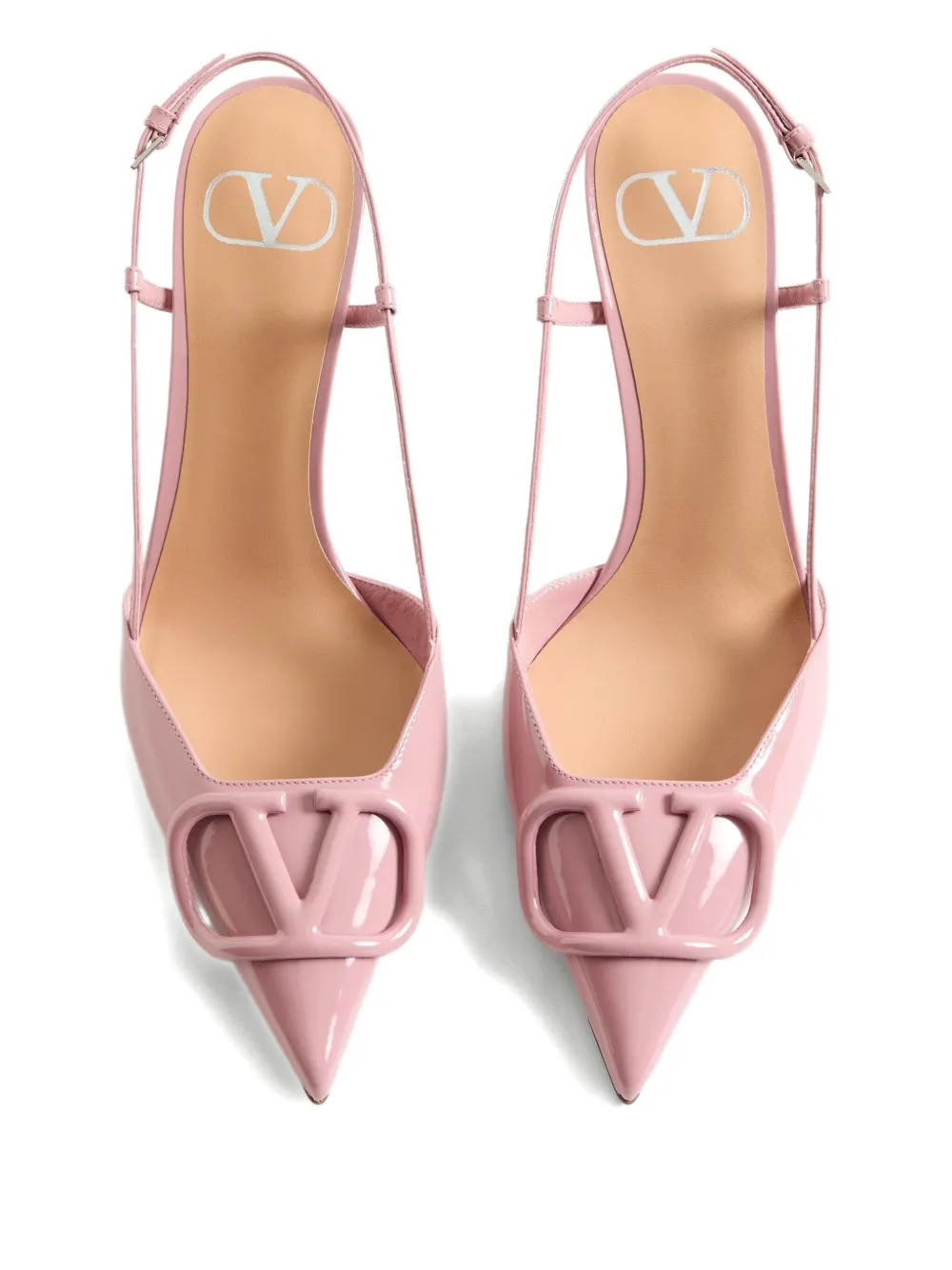 Valentino 80mm V-logo Signature Slingback Pumps In Pink