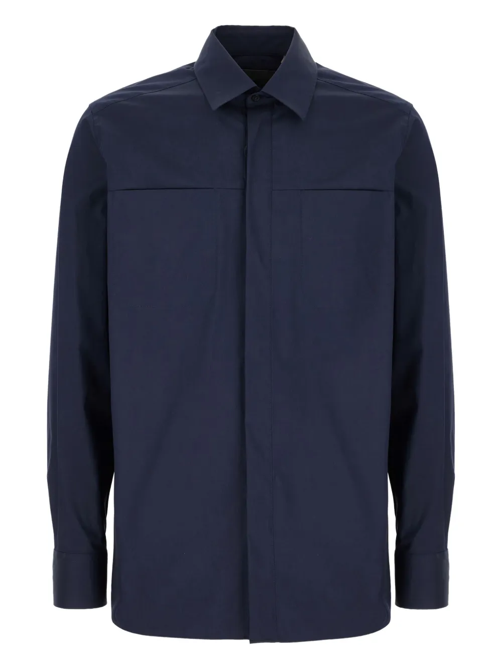welt-pockets cotton shirt