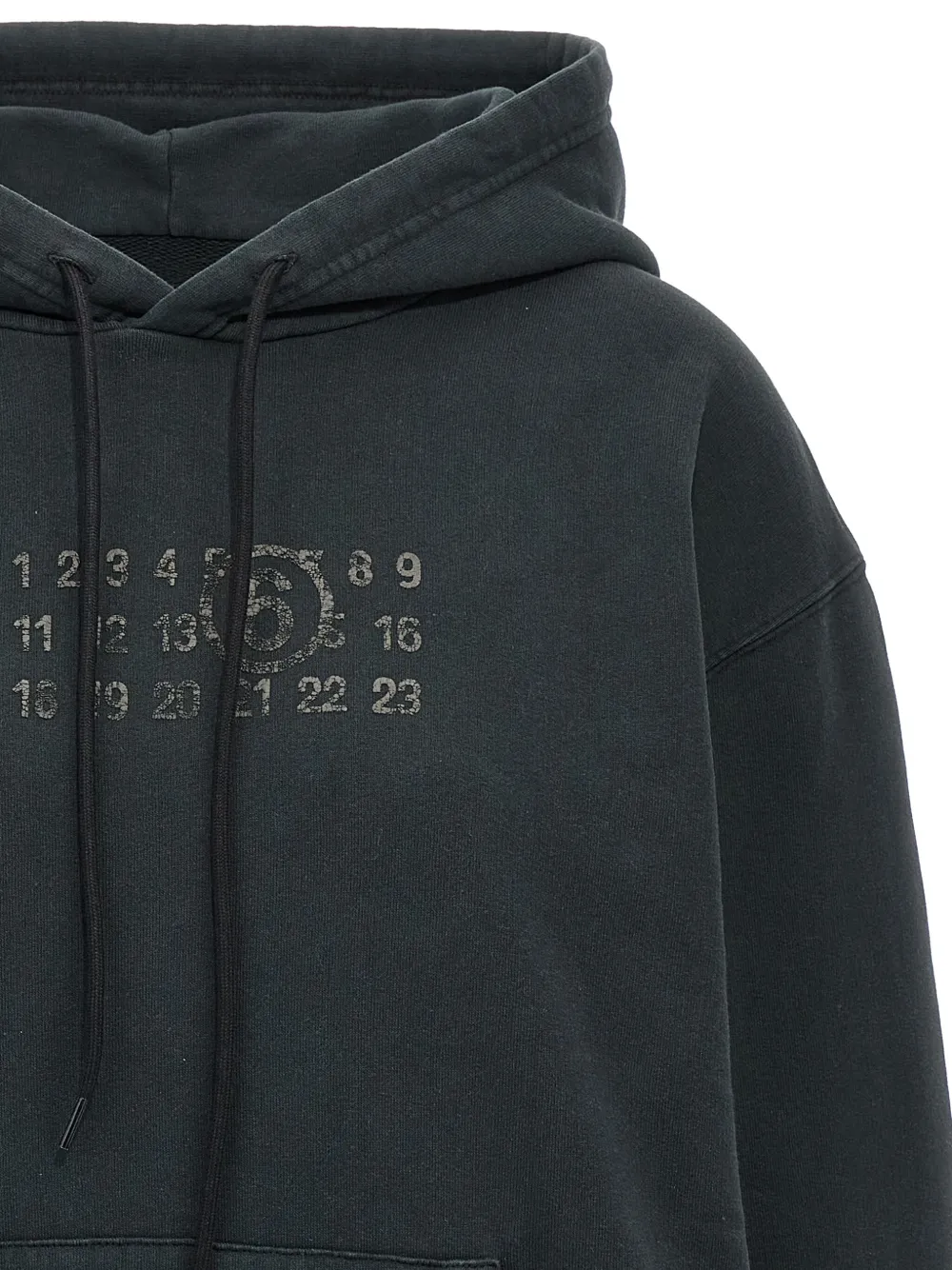 Shop Mm6 Maison Margiela Numbers-print Hoodie In Black
