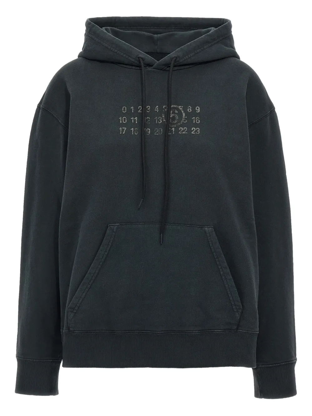 Shop Mm6 Maison Margiela Numbers-print Hoodie In Black