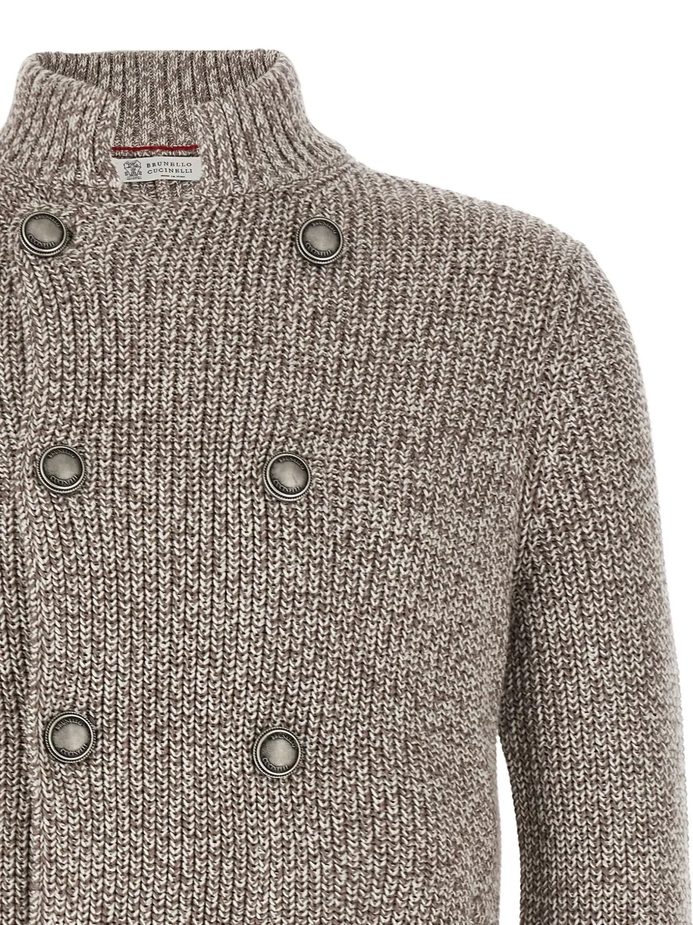 Brunello Cucinelli Double-breasted Cardigan Sweaters And Cardigans Multicolor In Neutrals