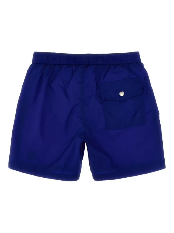 Moncler Enfant Bermuda De Praia Com Patch De Logo | Azul | FARFETCH BR