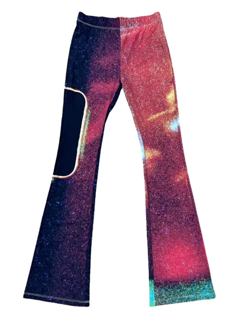 MM6 Maison Margiela pantalones acampanados estampados