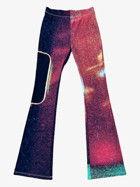 MM6 Maison Margiela pantalones acampanados estampados