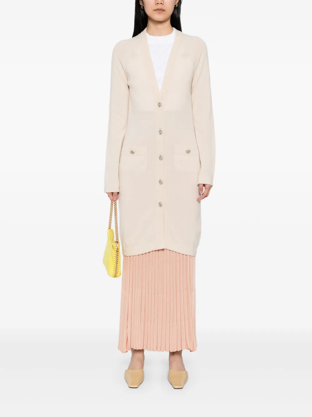CHANEL Pre-Owned 2010 gebreide jas - Beige