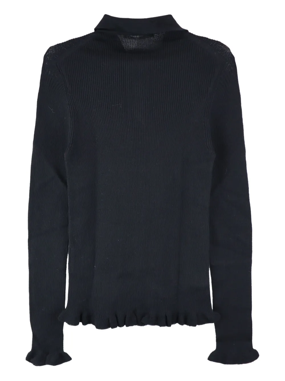 Cecilie Bahnsen playera tipo polo de canalé con volantes | Playeras y jerséis | Image 2