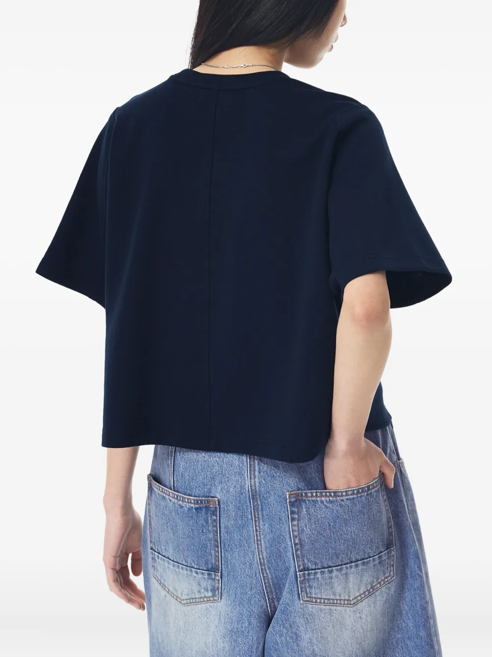 STUDIO TOMBOY graphic-logo cropped t-shirt Zwart